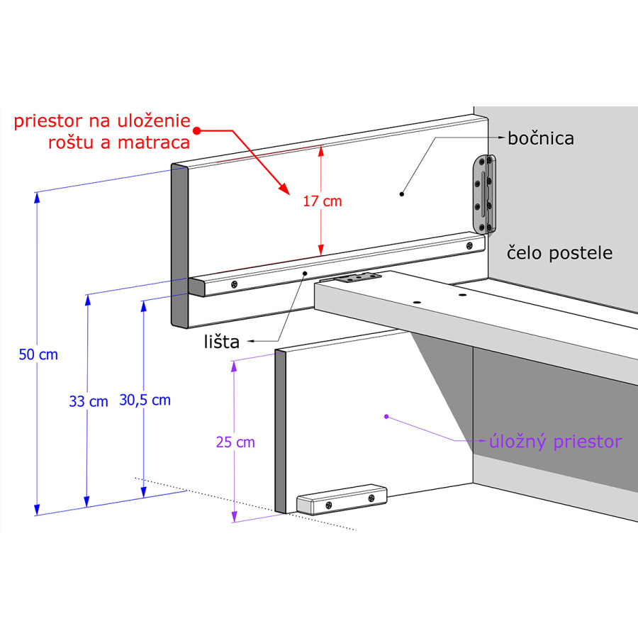 FÉNIX 1 DVOULŮŽKO s úložným prostorem buk, dub, jasan