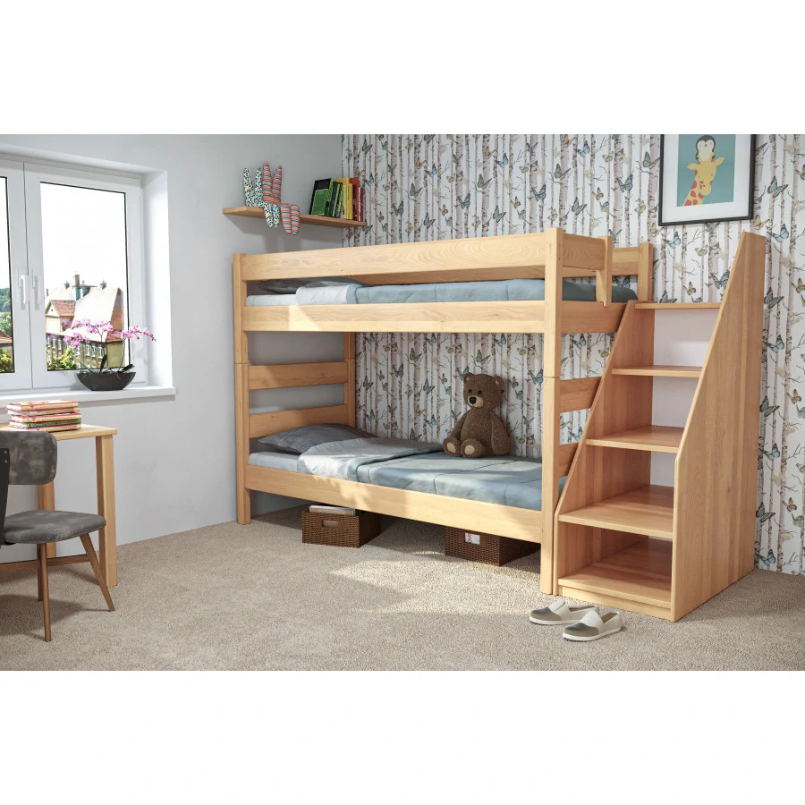 PATROVÁ POSTEL Junior 18 buk, dub, jasan