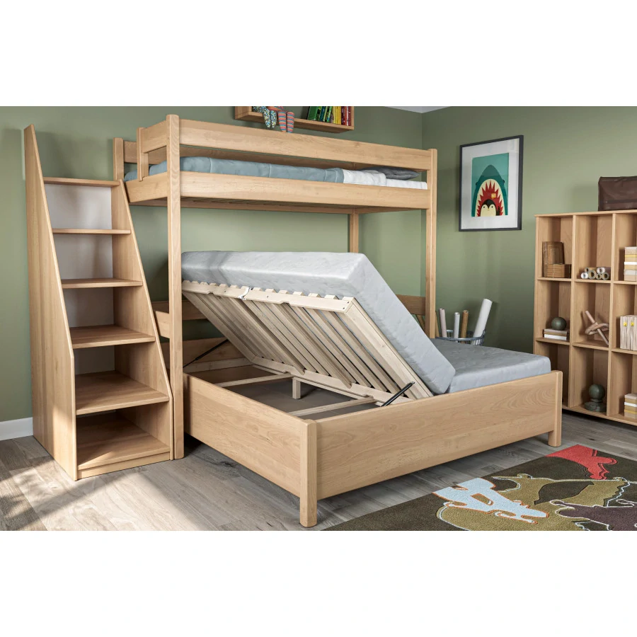 PATROVÁ POSTEL Junior 21 s úložným prostorem buk, dub, jasan