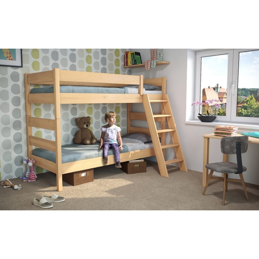 PATROVÁ POSTEL Junior 2 buk, dub, jasan