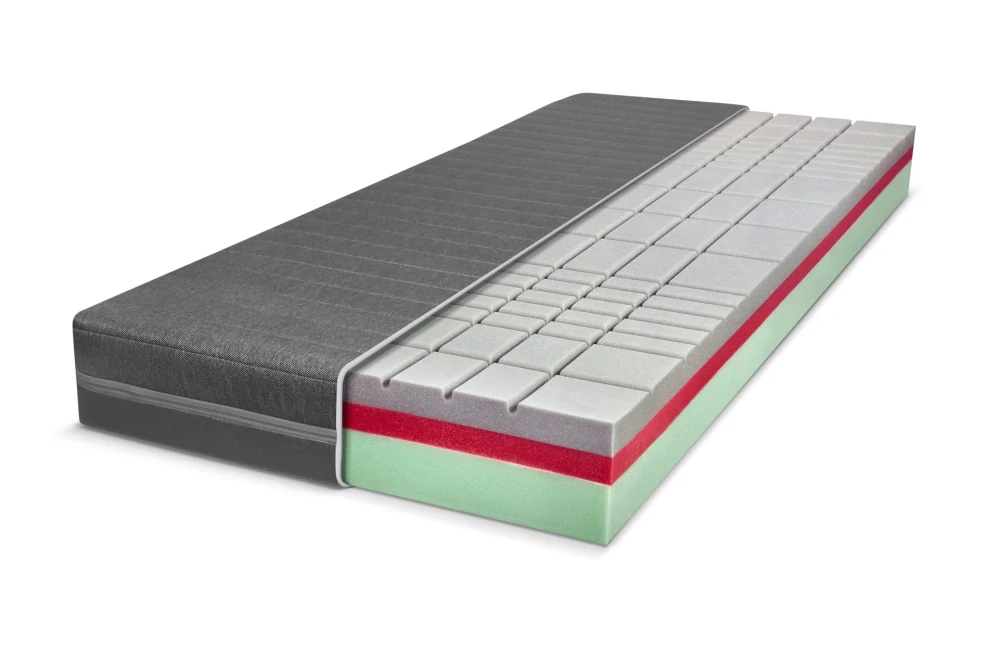 Matrace k posteli Eden - látka šedá FLOYD, rovná + půlená zip