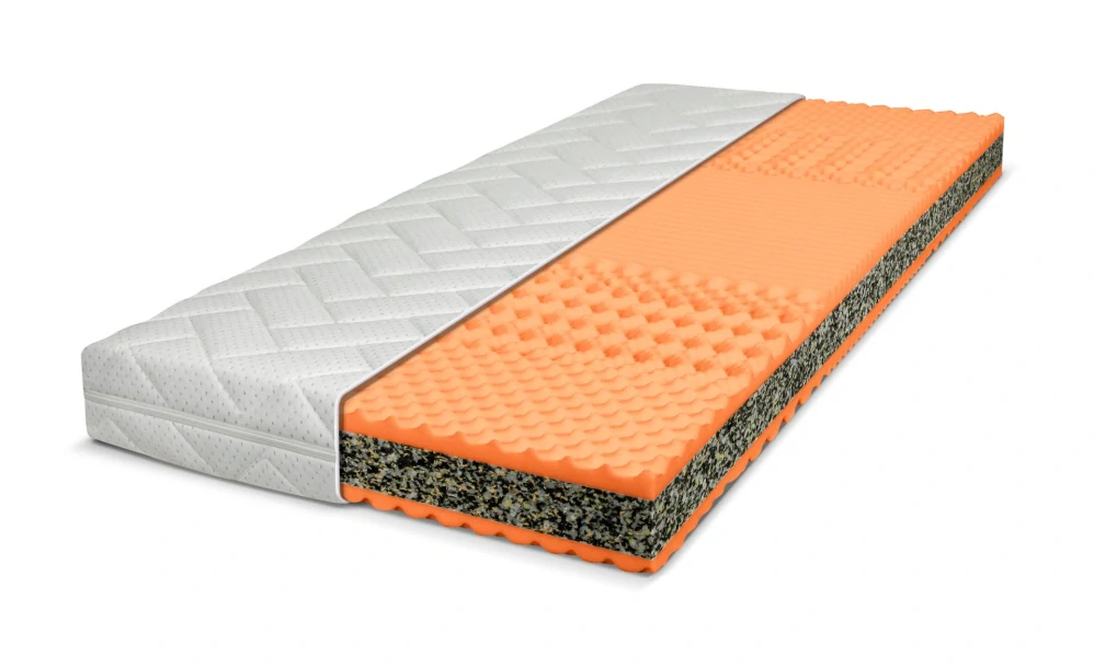 Matrace k posteli Eden -  matracovina bílá LUREX, rovná + půlená zip