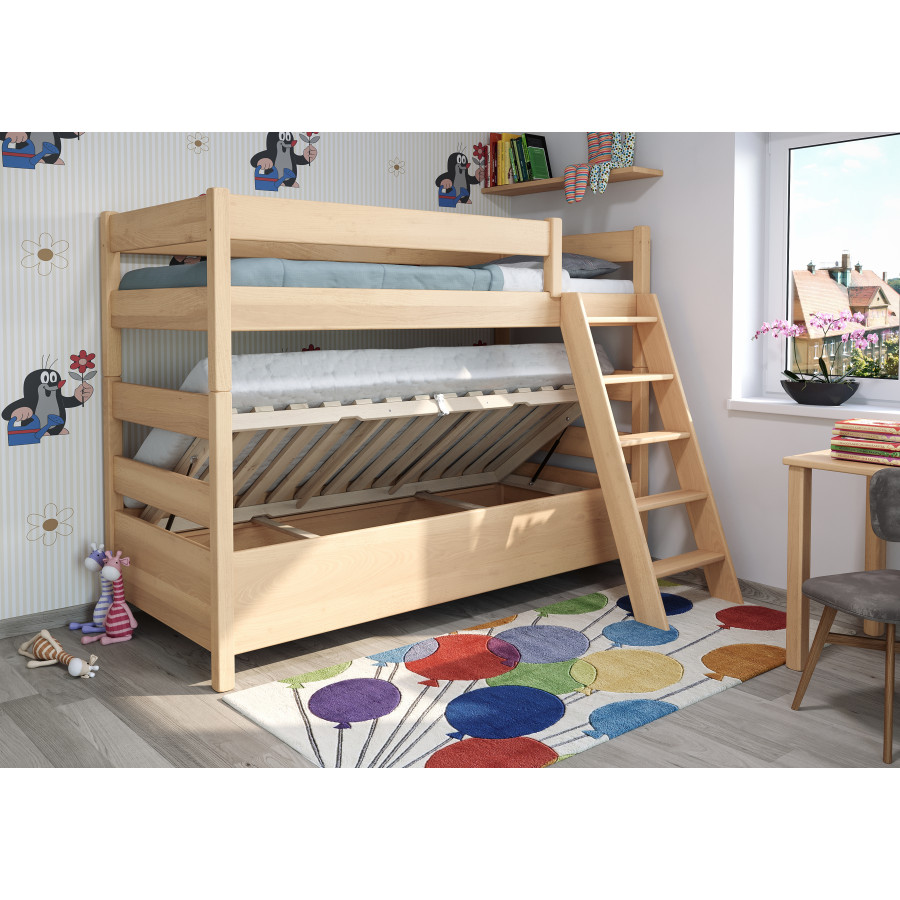 PATROVÁ POSTEL Junior 11 s úložným prostorem buk, dub, jasan