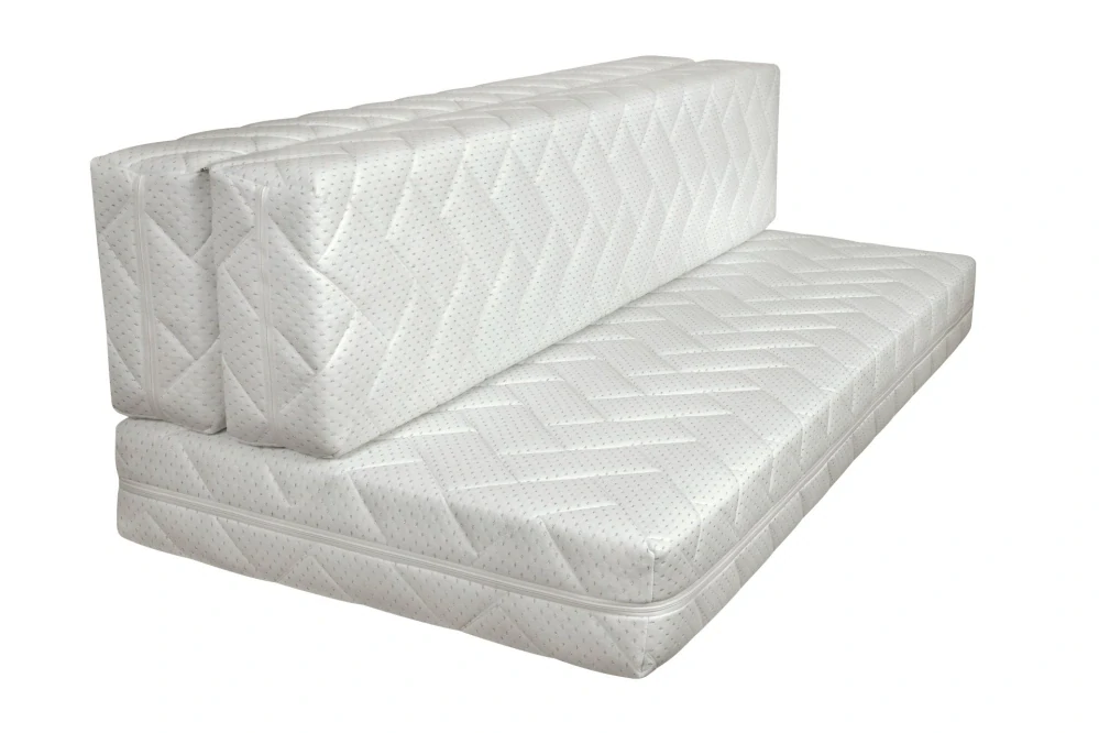 Matrace k posteli Eden -  matracovina bílá LUREX, rovná + půlená zip